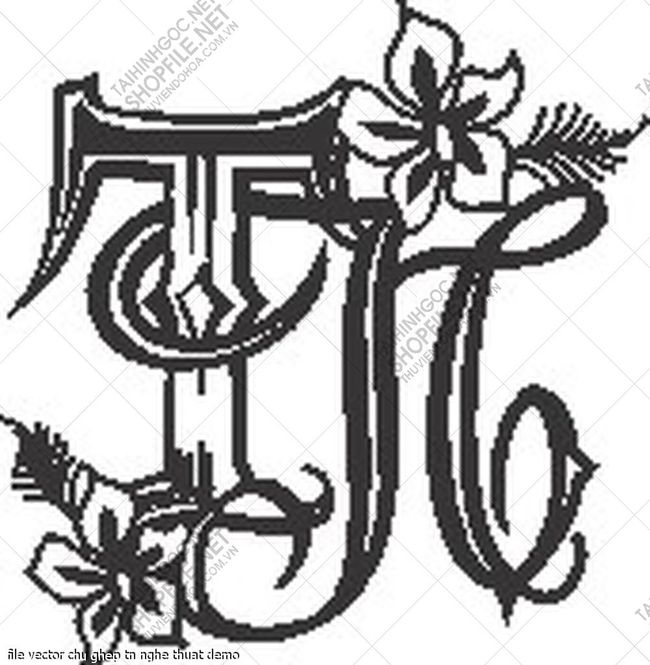 file vector chu ghep tn nghe thuat 
